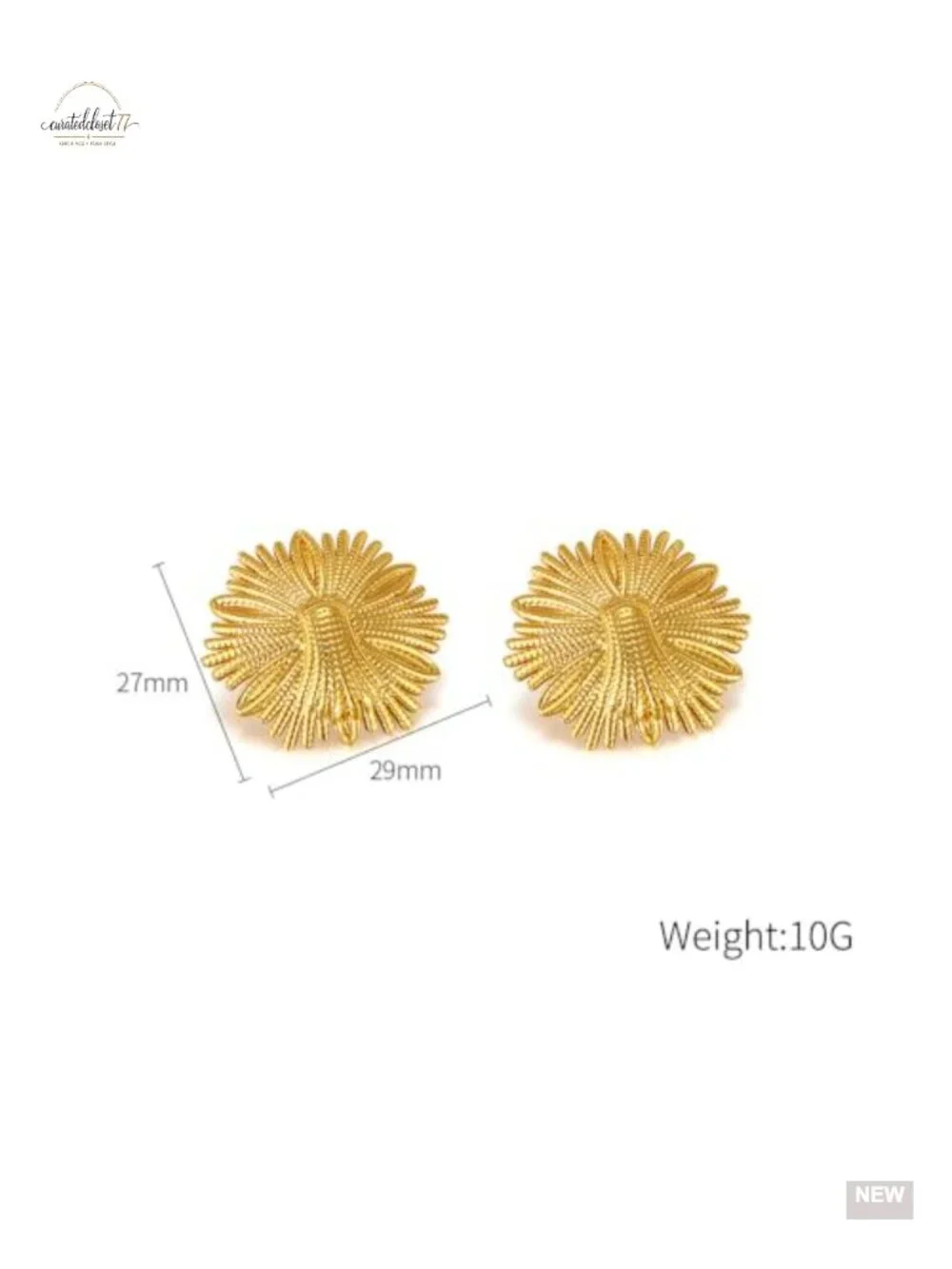 Geometric Irregular Gold Stainless Steel Stud Earrings Statement Chunky